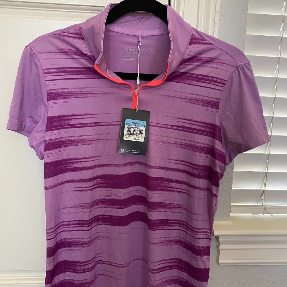 Nike Women's Zip Dry Fit Golf Polo - Size M - NEW